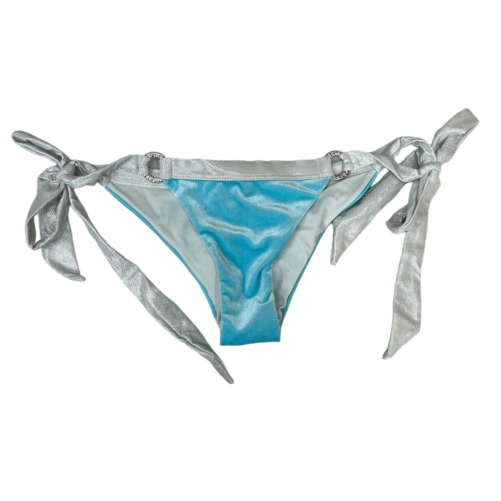Bahimi NWT Velvet Metallic Ruched Bikini Bottom Size XS